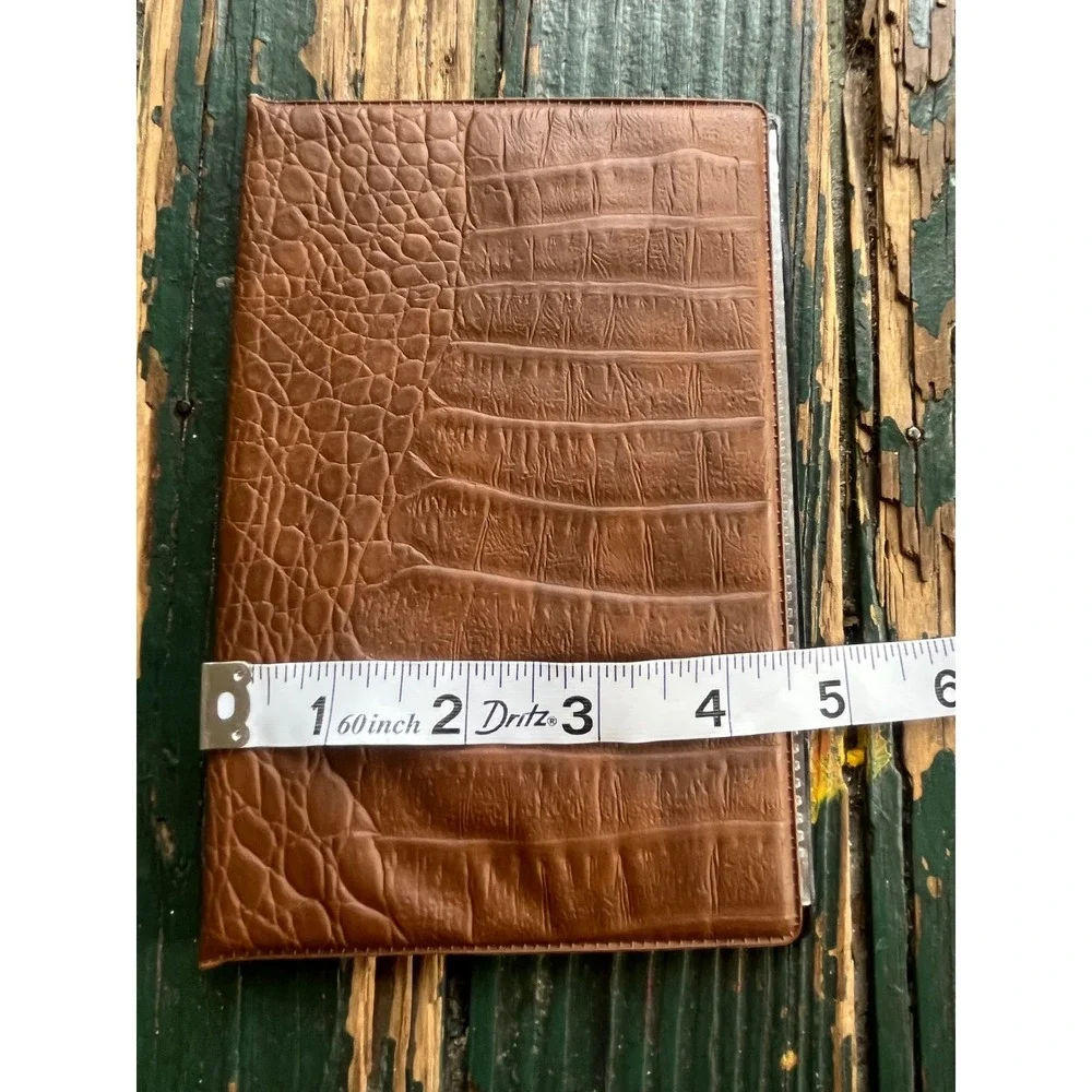 Brown Crocodile Embossed‎ Photo Album Card Holder Slim Organizer 2172